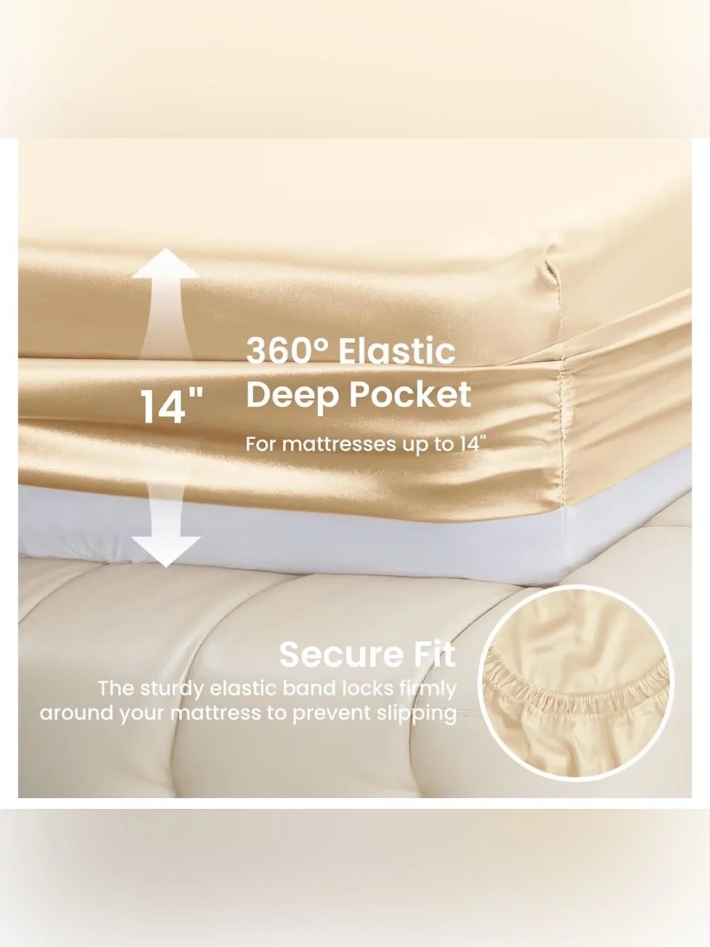 🤎CREAM, BRAND NEW SILK SHEETS…